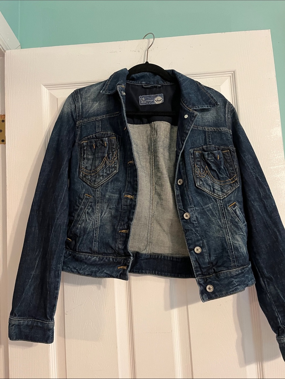 Classic Dark Blue Denim Jacket - Women
